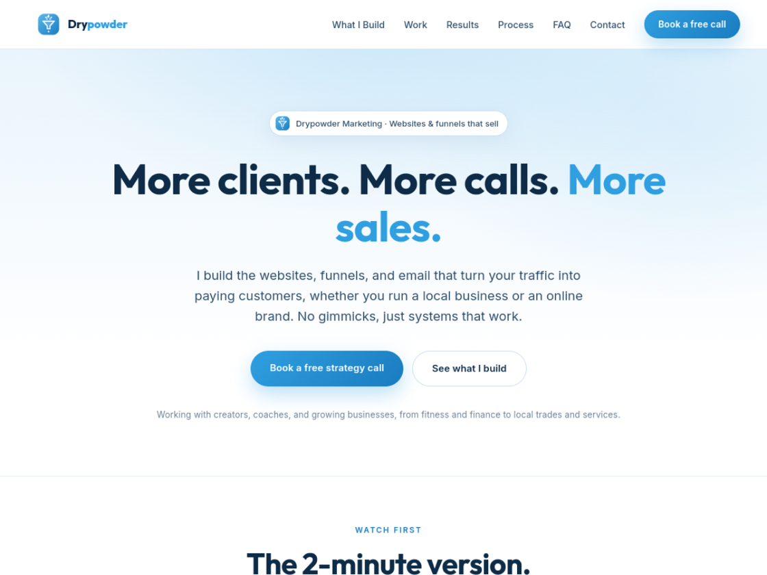 Drypowder Marketing website
